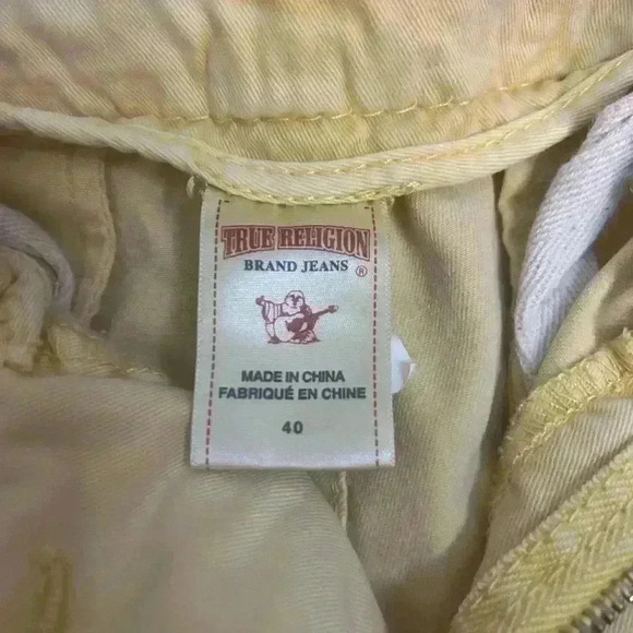 True Religion Y2K Men’s 40 Canary Yellow Distressed Heavyweight Cargo Shorts - Picture 6 of 15